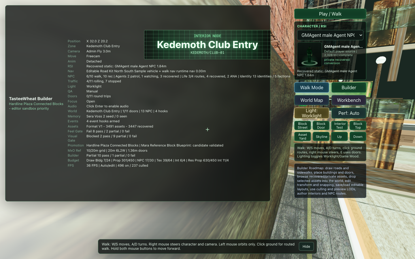 Door Interaction screenshot from the Freebuild preview