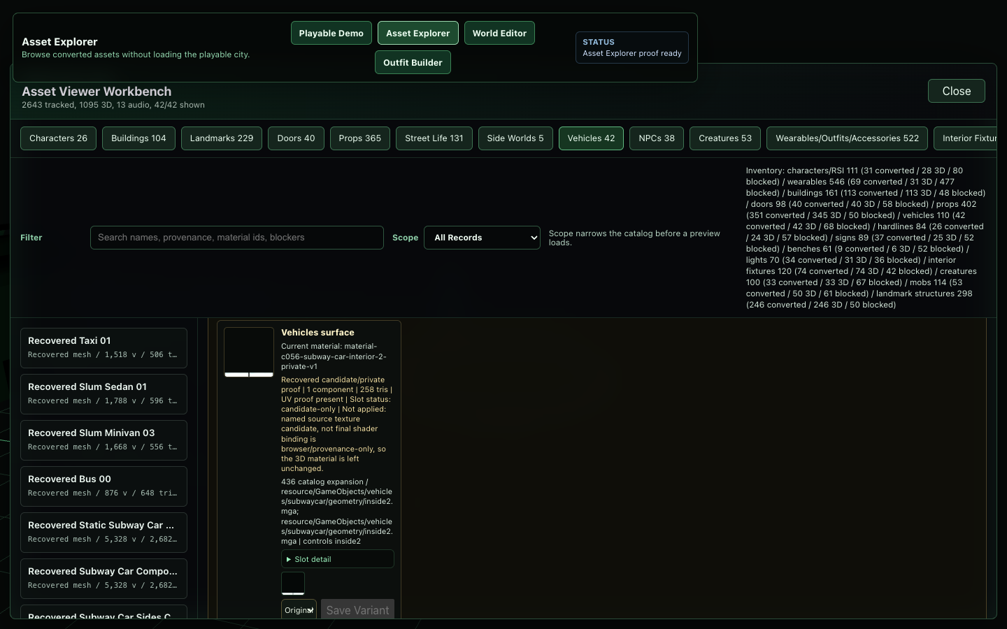 Materials Panel screenshot